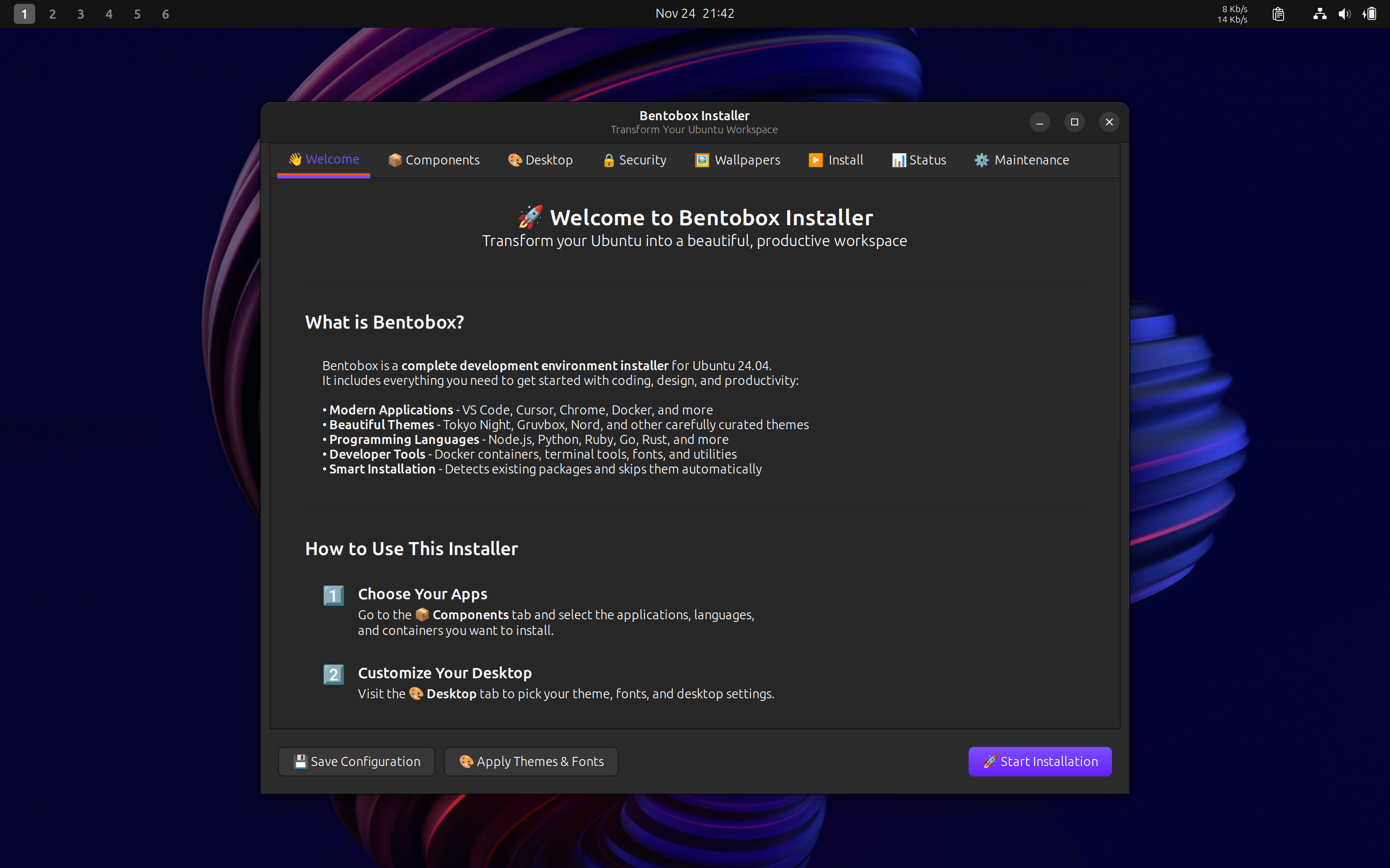 Bentobox Desktop Interface