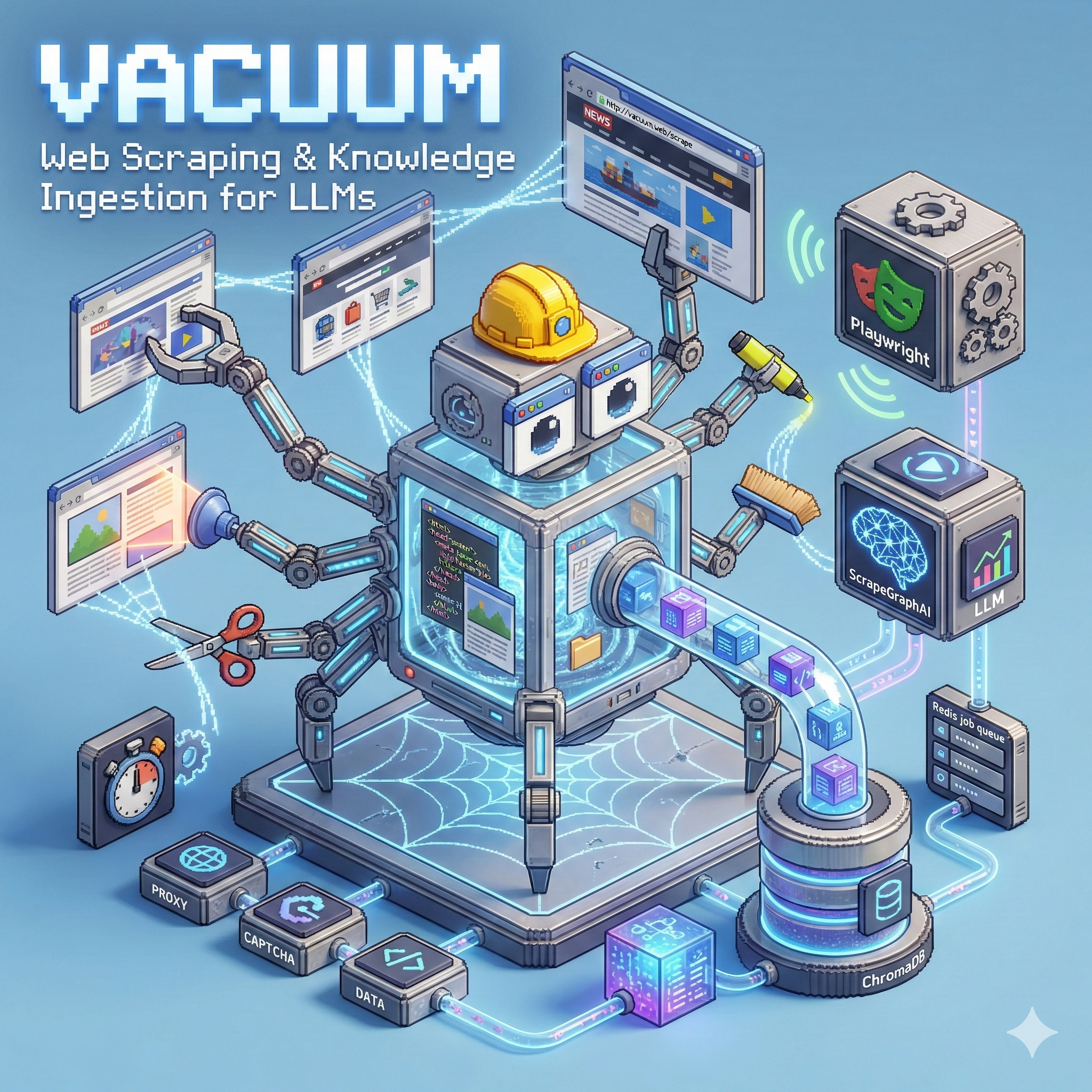 Vacuum - Web Scraping & Knowledge Ingestion for LLMs