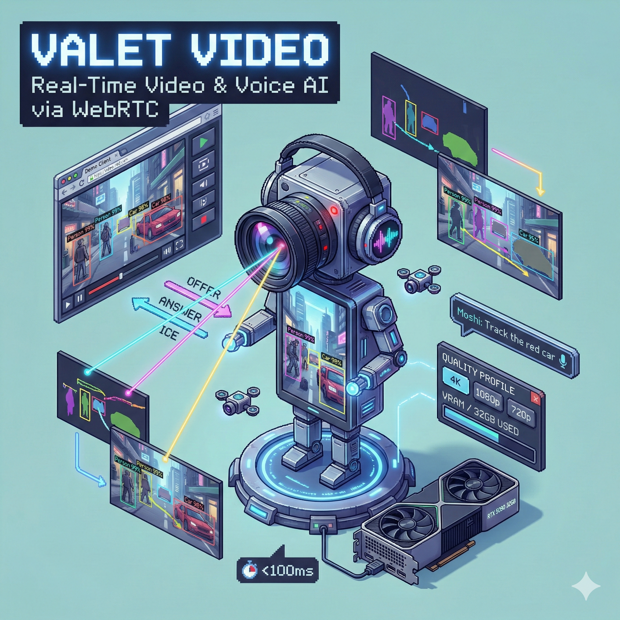 Valet Video - Real-Time Video & Voice AI via WebRTC