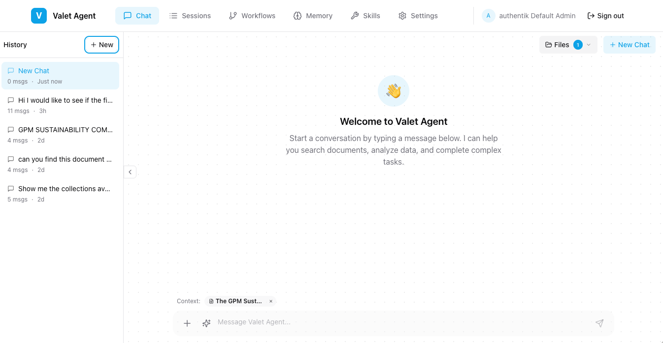 Valet Agent Tool Execution